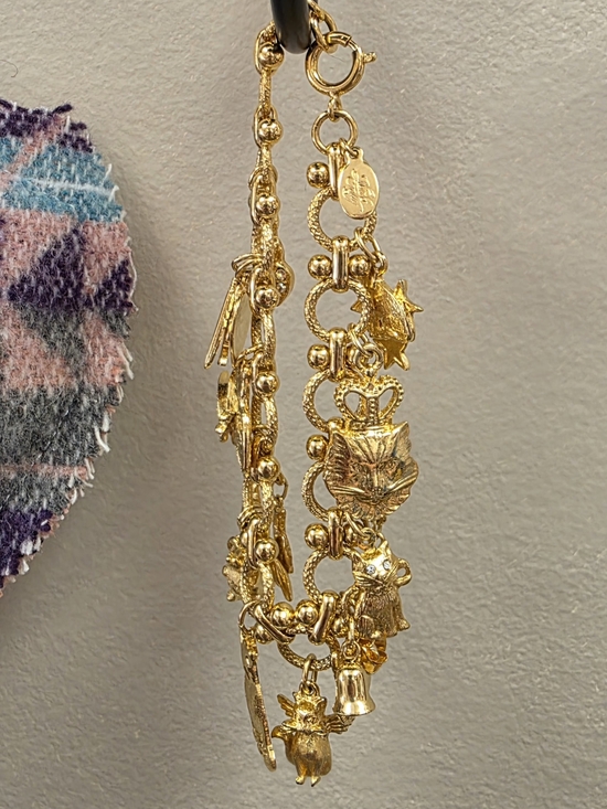 Kirks Folly Jewelry - Vintage Kirks Folly Gold-Tone Whimsical Cat Lady Charm Bracelet